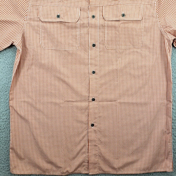 Ocean Coast Shirt Mens Medium Red White‎ Check Button Up Short Sleeve Pockets - Picture 4 of 14